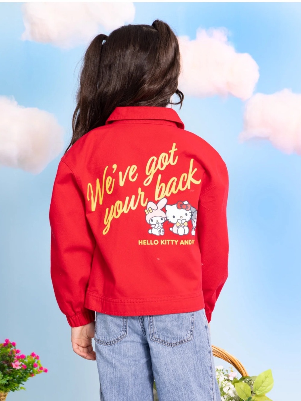 NWT: Hello Kitty & Friends Girls Full Zip Twill Jacket Red Size XL Kuromi Melody